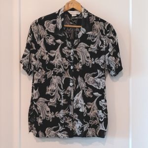 Vintage Abstract Button Down Top